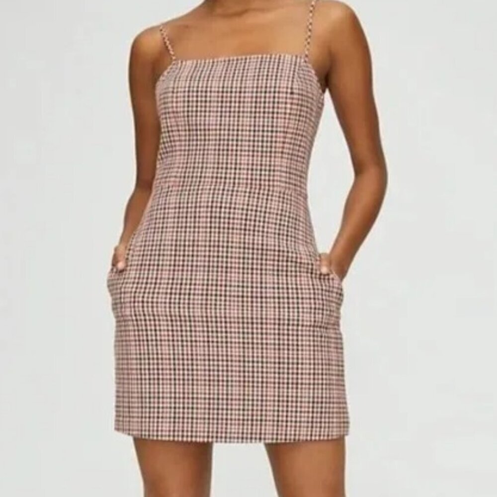 Wilfred Isabelle Dress Aritzia 90s Clueless Red Plaid Gingham Check Dress Size 2